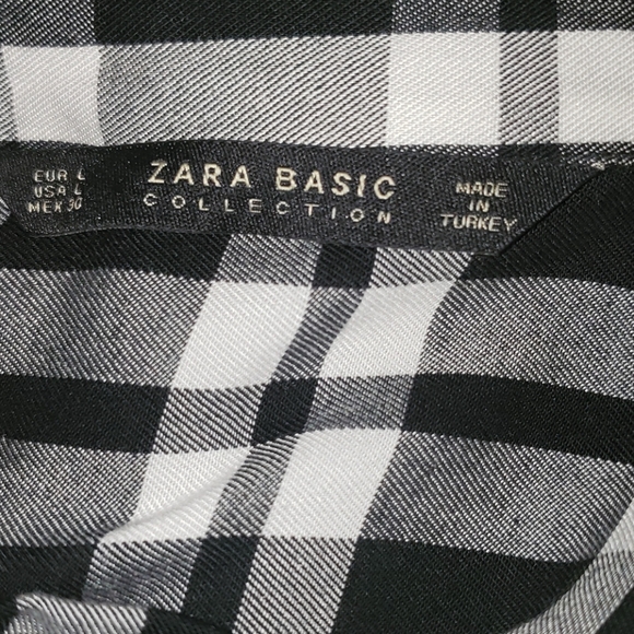 New Zara sz L button down belted top - Picture 10 of 11